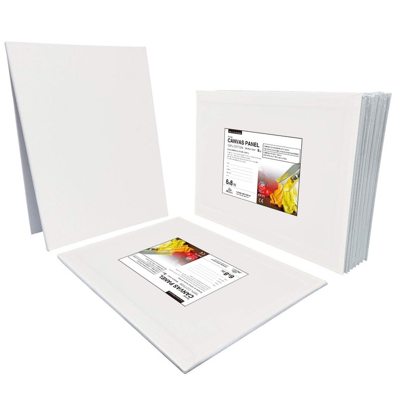 PHOENIX Small Painting Canvas Panels 6x8 Inch, 12 Value Pack - 8 Oz Triple Primed 100% Cotton Acid Free Canvas Boards for Painting, White Blank Flat Canvas Boards for Acrylic, Oil Paints - Image 5